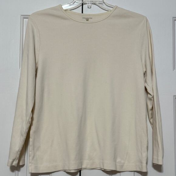 Jones New York Sport Off-White Long Sleeve Crewneck T-Shirt, Size 1X - Picture 1 of 5